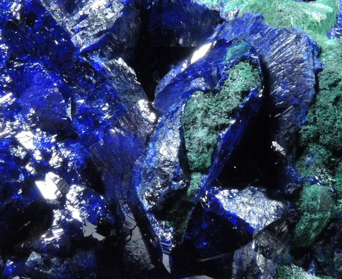 Azurite and Malachite pseudomorphs after Azurite from Milpillas Mine, Cuitaca, Sonora, Mexico