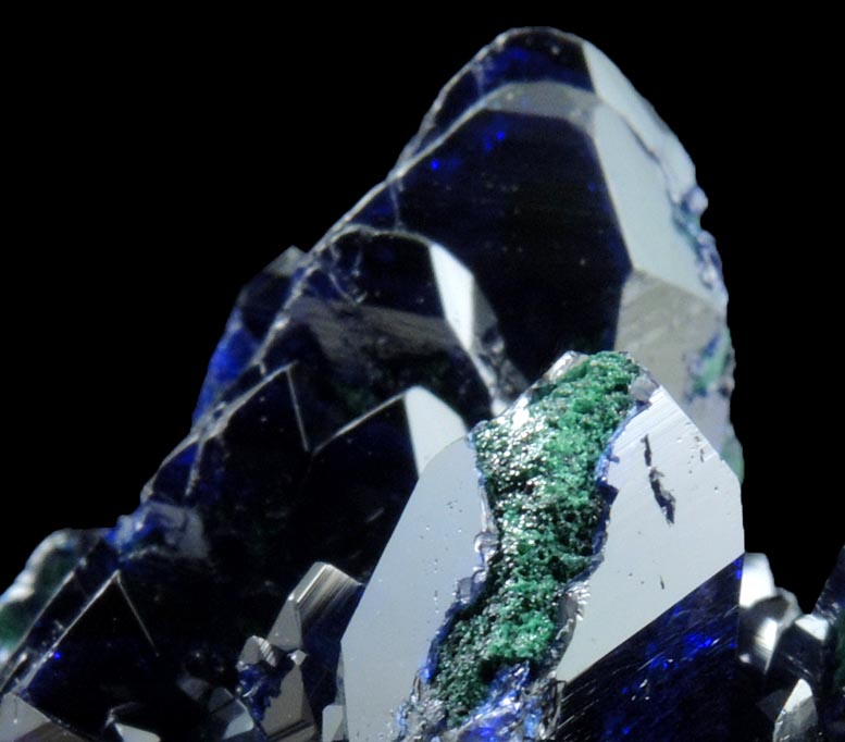 Azurite on Malachite from Milpillas Mine, Cuitaca, Sonora, Mexico