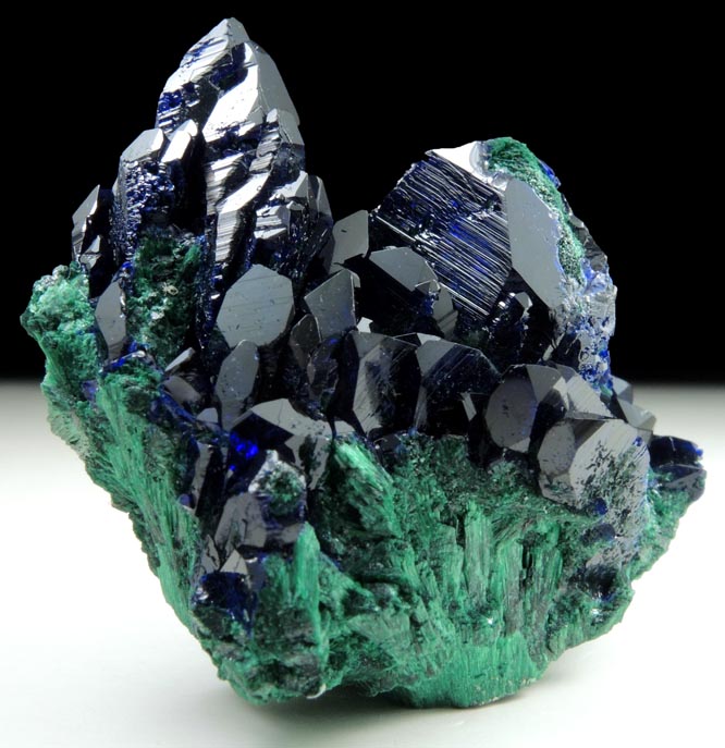 Azurite on Malachite from Milpillas Mine, Cuitaca, Sonora, Mexico