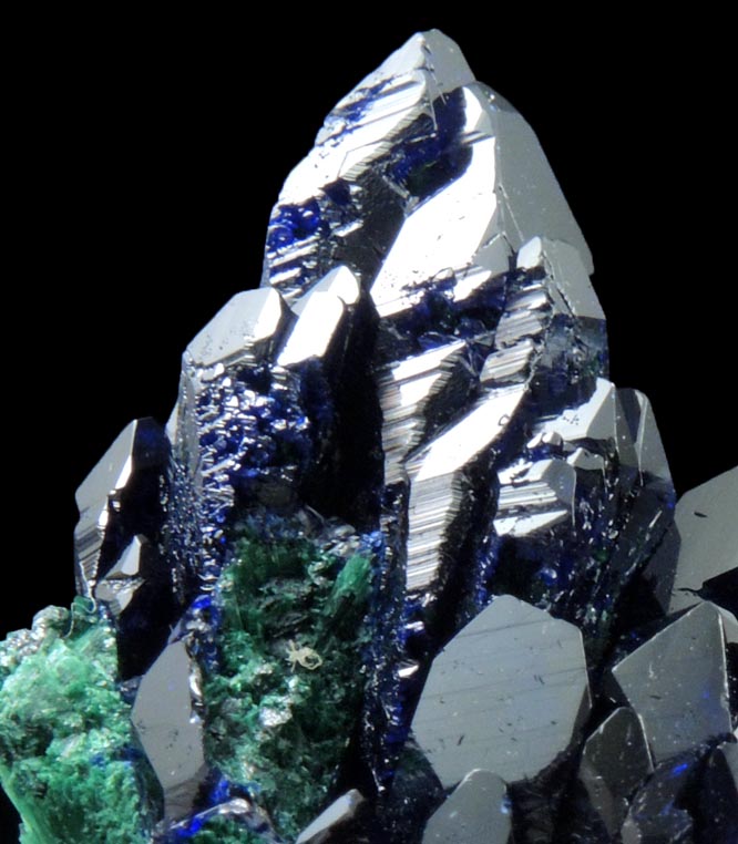 Azurite on Malachite from Milpillas Mine, Cuitaca, Sonora, Mexico