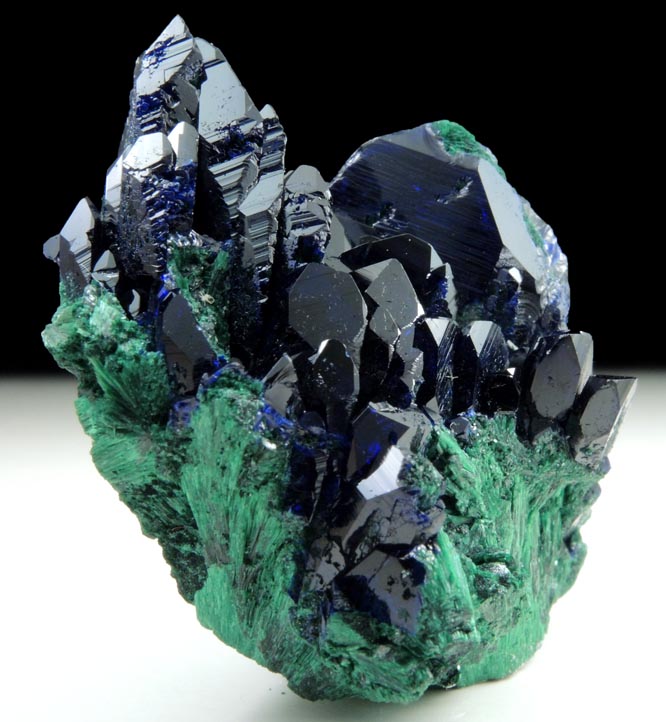 Azurite on Malachite from Milpillas Mine, Cuitaca, Sonora, Mexico