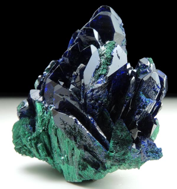 Azurite on Malachite from Milpillas Mine, Cuitaca, Sonora, Mexico