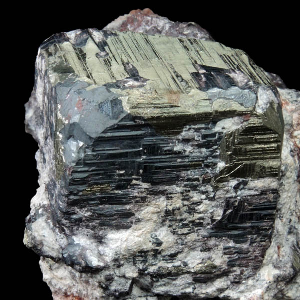 Pyrite with partial Chalcocite coating from Milpillas Mine, Cuitaca, Sonora, Mexico