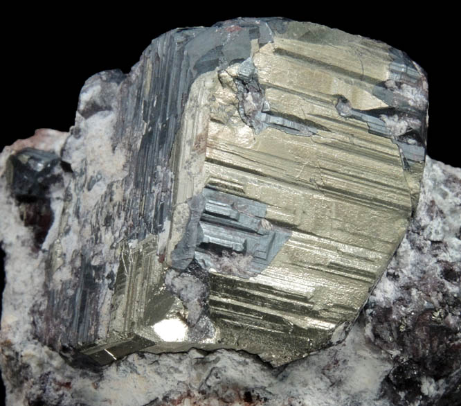 Pyrite with partial Chalcocite coating from Milpillas Mine, Cuitaca, Sonora, Mexico
