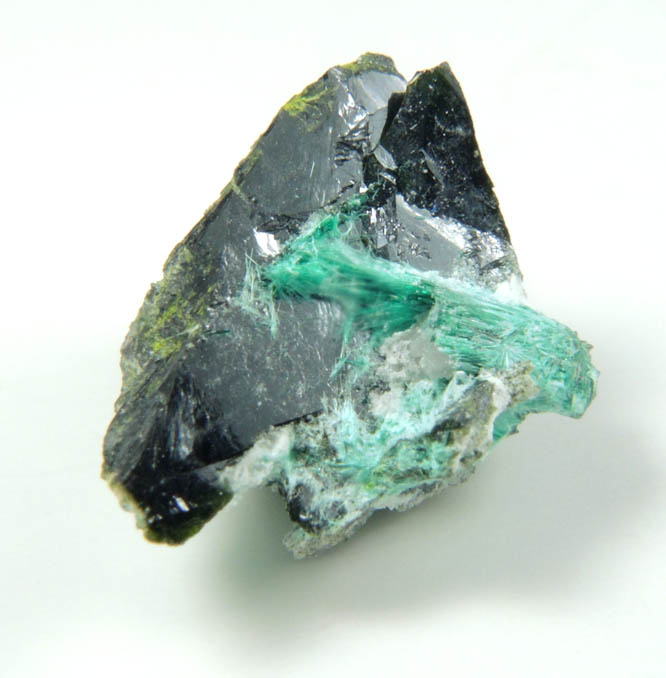 Volborthite with Brochantite from Milpillas Mine, Cuitaca, Sonora, Mexico