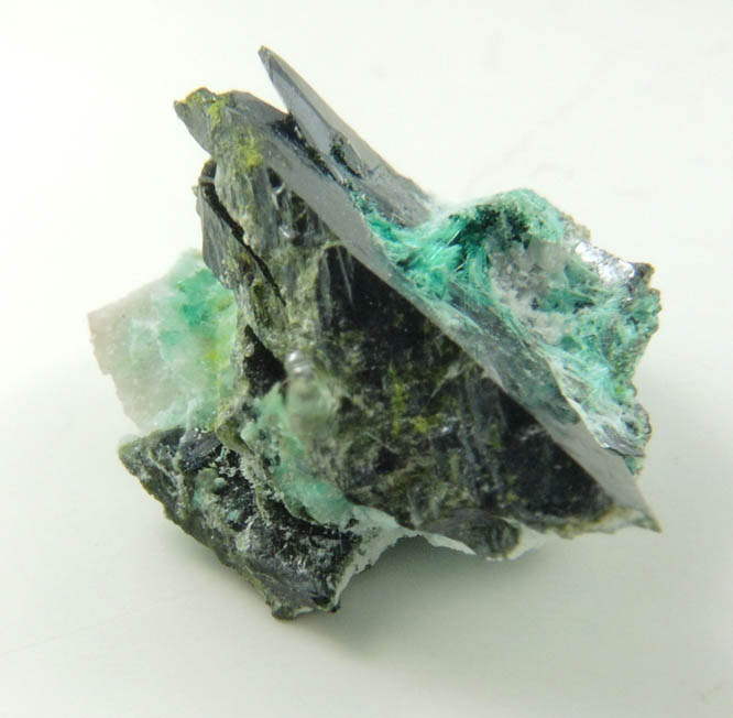 Volborthite with Brochantite from Milpillas Mine, Cuitaca, Sonora, Mexico