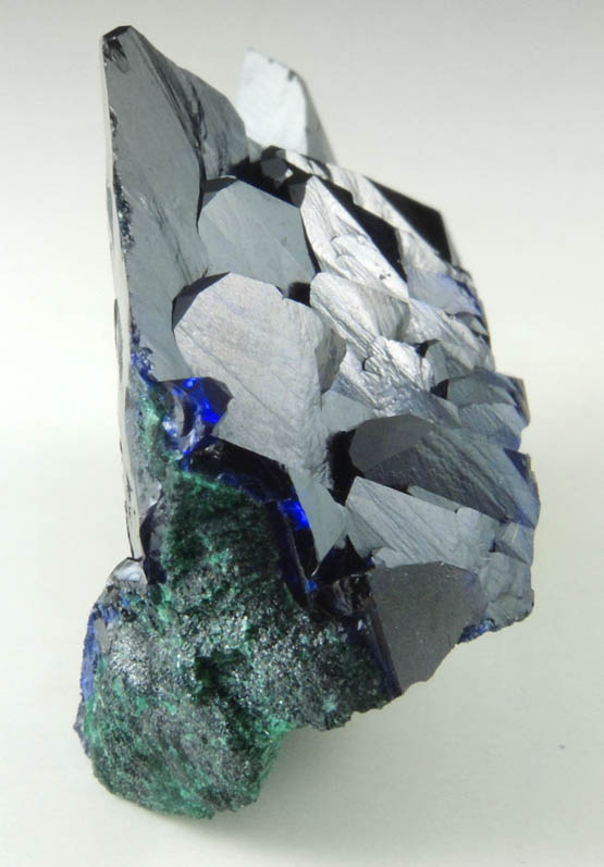 Azurite partially altered to Malachite from Milpillas Mine, Cuitaca, Sonora, Mexico