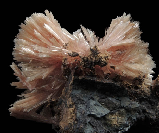 Inesite on Calcite from N'Chwaning II Mine, Kalahari Manganese Field, Northern Cape Province, South Africa