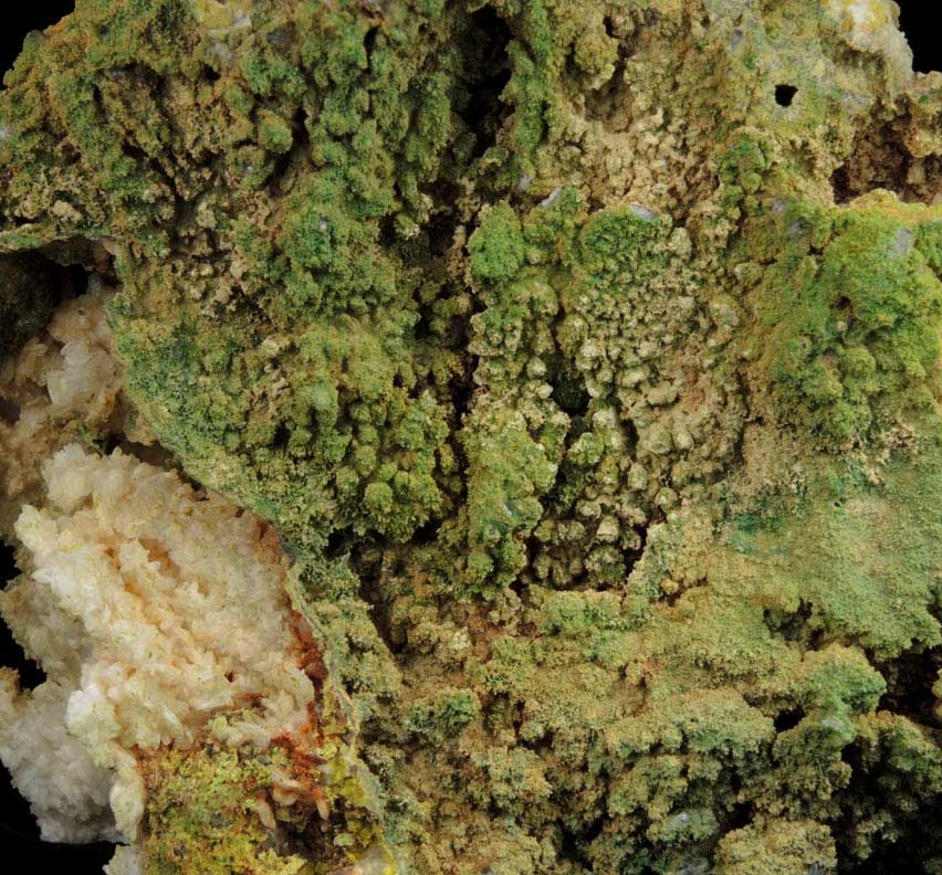 Pyromorphite on Quartz from Sarrowcole Vein, Laverock Hall, Leadhills, South Lanarkshire, Strathclyde, Scotland