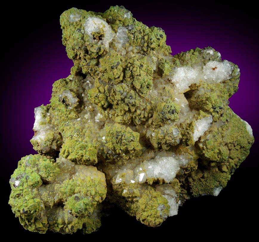 Pyromorphite over Quartz from Sarrowcole Vein, Laverock Hall, Leadhills, South Lanarkshire, Strathclyde, Scotland