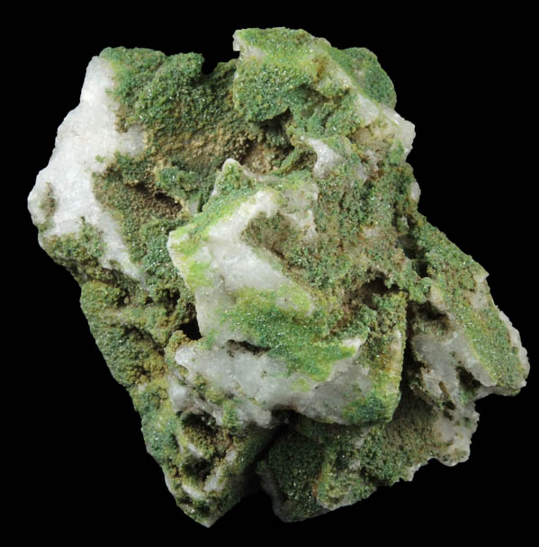 Pyromorphite on Quartz pseudomorphs after Barite from Sarrowcole Vein, Laverock Hall, Leadhills, South Lanarkshire, Strathclyde, Scotland