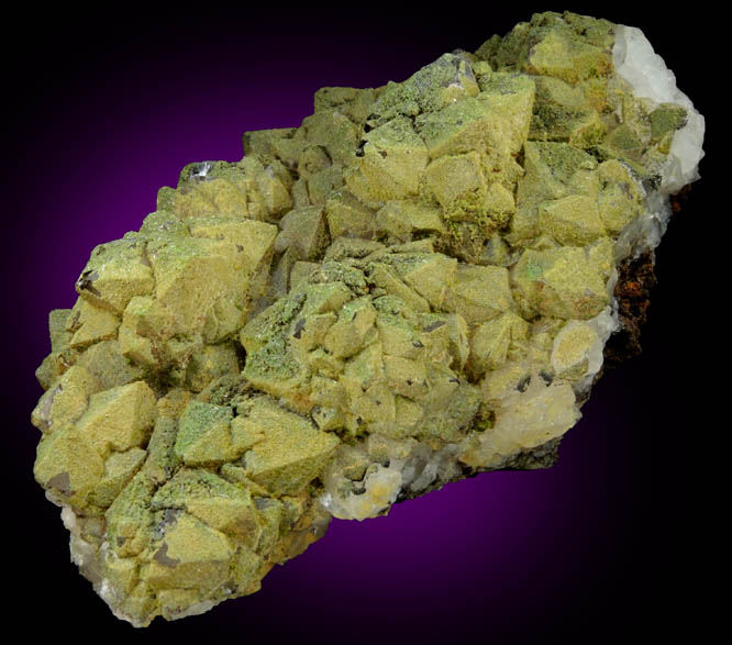 Pyromorphite on Quartz from Sarrowcole Vein, Laverock Hall, Leadhills, South Lanarkshire, Strathclyde, Scotland