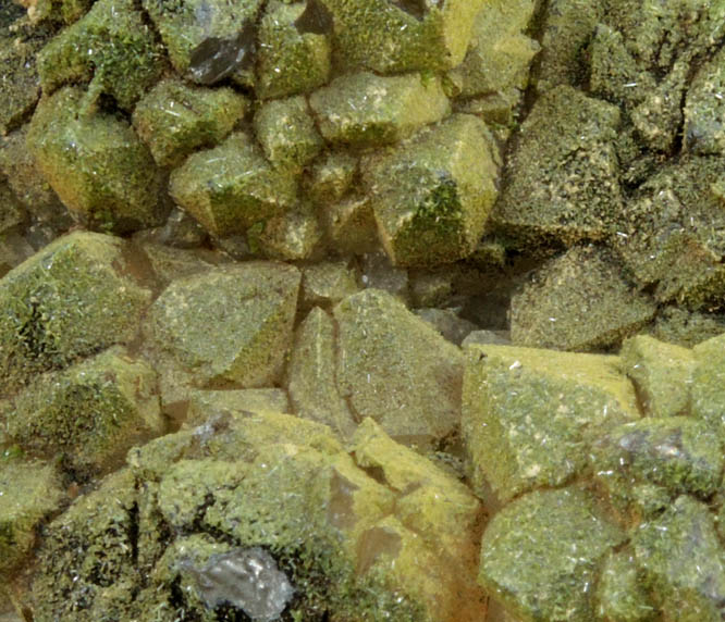 Pyromorphite on Quartz from Sarrowcole Vein, Laverock Hall, Leadhills, South Lanarkshire, Strathclyde, Scotland