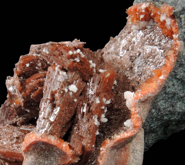 Stilbite on Heulandite-Sr with Quartz from Touch Reservoir Dam, SW of Stirling, Touch Hills, Stirlingshire, Scotland