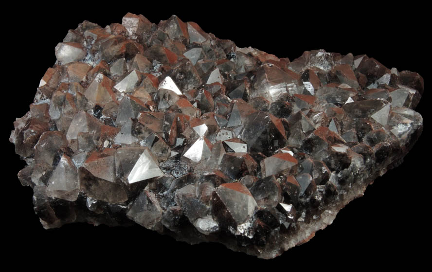 Quartz var. Smoky Quartz with Hematite from Auchenlosh Quarry, Dalbeattie, Dumfries & Galloway, Scotland