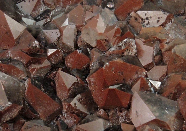 Quartz var. Smoky Quartz with Hematite from Auchenlosh Quarry, Dalbeattie, Dumfries & Galloway, Scotland