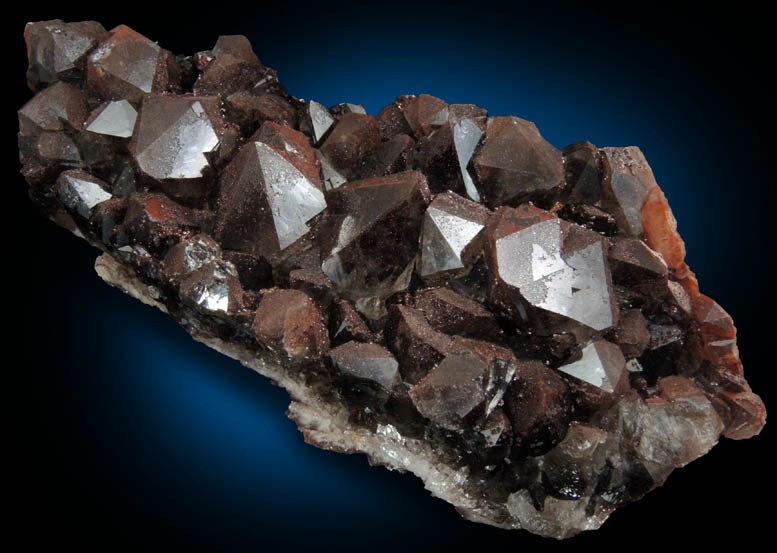 Quartz var. Smoky Quartz with Hematite from Auchenlosh Quarry, Dalbeattie, Dumfries & Galloway, Scotland