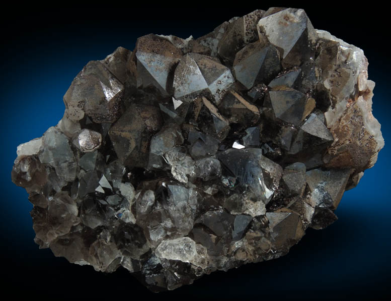 Quartz var. Smoky Quartz with Goethite and Hematite from Auchenlosh Quarry, Dalbeattie, Dumfries & Galloway, Scotland