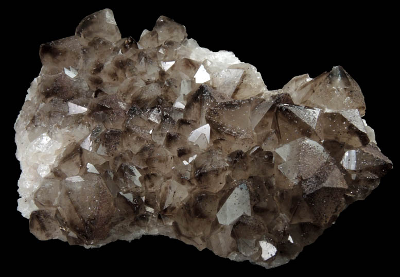 Quartz var. Smoky Quartz with Hematite from Auchenlosh Quarry, Dalbeattie, Dumfries & Galloway, Scotland