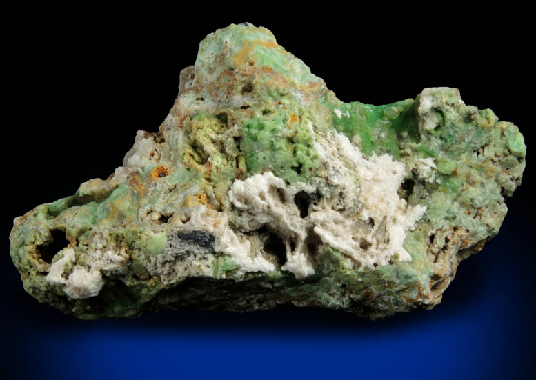 Plumboapatite on Phosphohedyphane with Chrysocolla from Cove Vein, Whytes Cleuch, Wanlockhead, Dumfriesshire, Scotland