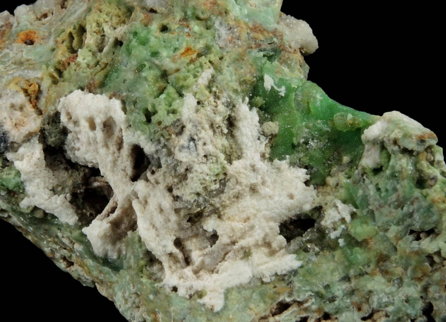 Plumboapatite on Phosphohedyphane with Chrysocolla from Cove Vein, Whytes Cleuch, Wanlockhead, Dumfriesshire, Scotland