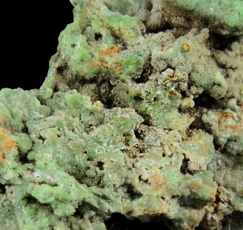 Plumboapatite on Phosphohedyphane with Chrysocolla from Cove Vein, Whytes Cleuch, Wanlockhead, Dumfriesshire, Scotland