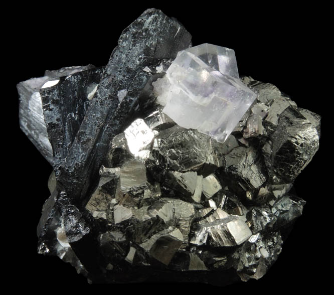 Stannite with Fluorite and Ferberite from Yaogangxian Mine, Nanling Mountains, Hunan, China