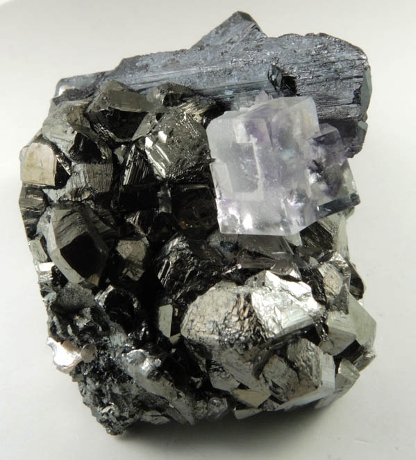 Stannite with Fluorite and Ferberite from Yaogangxian Mine, Nanling Mountains, Hunan, China