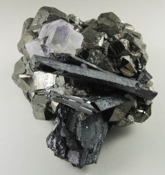 Stannite with Fluorite and Ferberite from Yaogangxian Mine, Nanling Mountains, Hunan, China