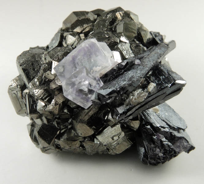 Stannite with Fluorite and Ferberite from Yaogangxian Mine, Nanling Mountains, Hunan, China