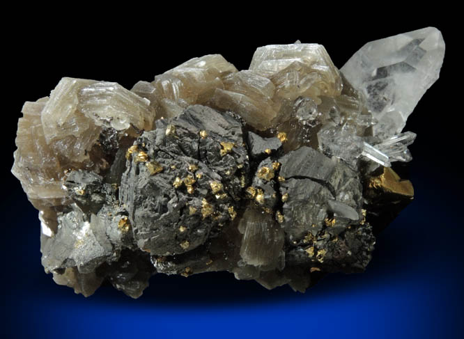 Stannite, Quartz, Chalcopyrite, Muscovite from Yaogangxian Mine, Nanling Mountains, Hunan, China