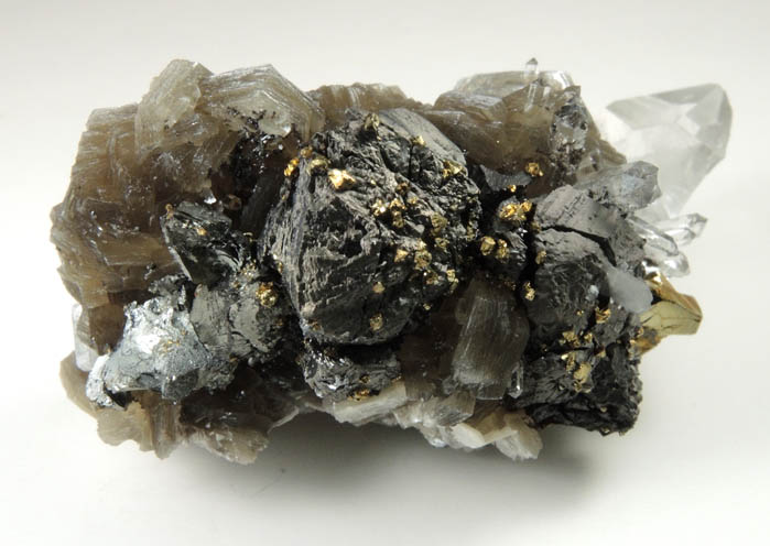 Stannite, Quartz, Chalcopyrite, Muscovite from Yaogangxian Mine, Nanling Mountains, Hunan, China