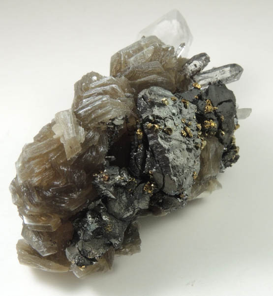 Stannite, Quartz, Chalcopyrite, Muscovite from Yaogangxian Mine, Nanling Mountains, Hunan, China