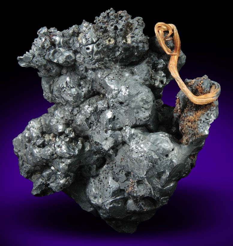 Silver on Acanthite from Xiaoqinggou, Datong, Shanxi, China