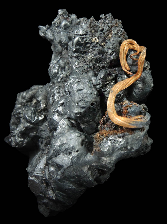 Silver on Acanthite from Xiaoqinggou, Datong, Shanxi, China