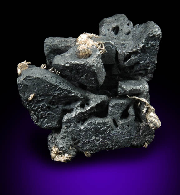 Acanthite with Native Silver from Xiaoqinggou, Datong, Shanxi, China