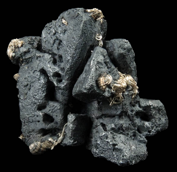 Acanthite with Native Silver from Xiaoqinggou, Datong, Shanxi, China