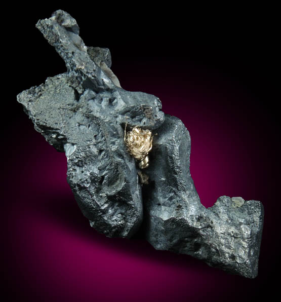 Acanthite with Native Silver from Xiaoqinggou, Datong, Shanxi, China