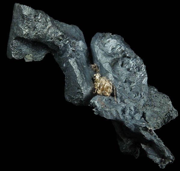Acanthite with Native Silver from Xiaoqinggou, Datong, Shanxi, China