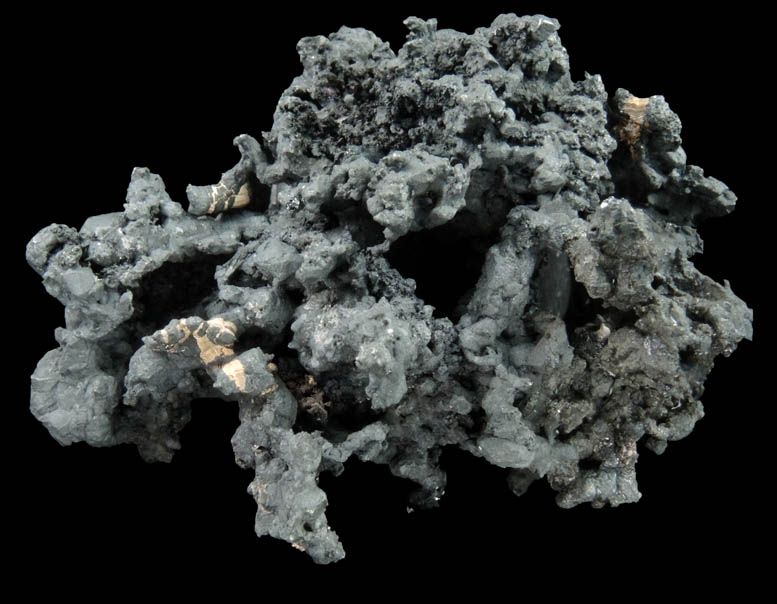 Acanthite with Native Silver from Xiaoqinggou, Datong, Shanxi, China