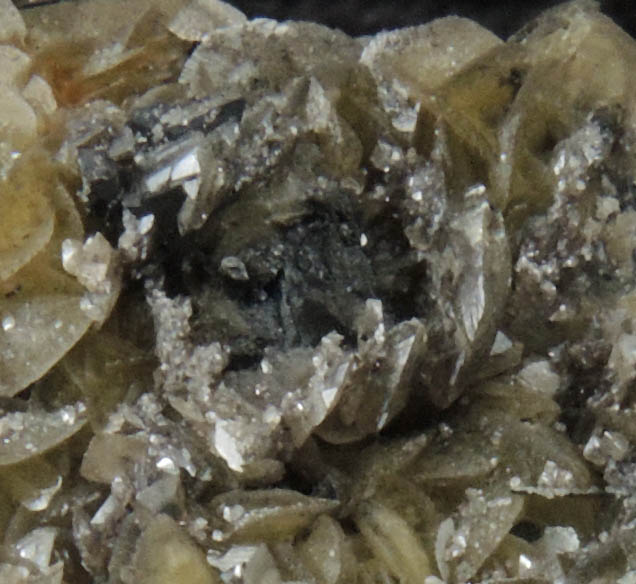 Stolzite casts after Wulfenite, Siderite, Quartz, Chalcocite, Djurleite on Germanite from Tsumeb Mine, 46 Level, Otavi-Bergland District, Oshikoto, Namibia (Type Locality for Germanite)
