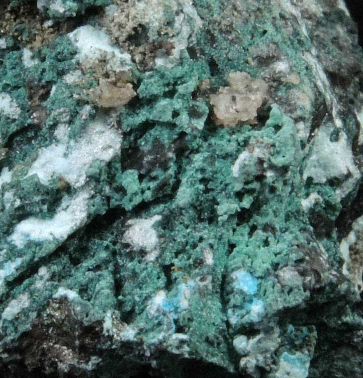 Calcioandyrobertsite with Serpierite, Brochantite from Tsumeb Mine, 43 Level, 3rd Oxide Zone, Otavi-Bergland District, Oshikoto, Namibia (Type Locality for Calcioandyrobertsite)