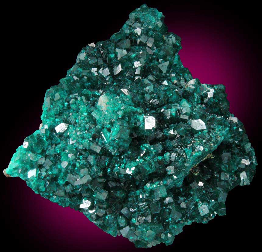 Dioptase on Calcite from Tsumeb Mine, Otavi-Bergland District, Oshikoto, Namibia