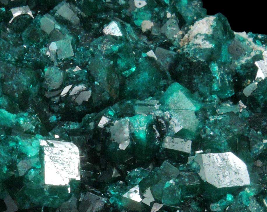 Dioptase on Calcite from Tsumeb Mine, Otavi-Bergland District, Oshikoto, Namibia