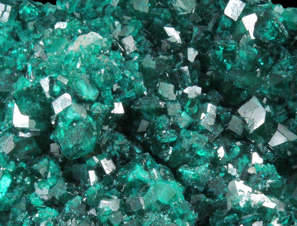 Dioptase on Calcite from Tsumeb Mine, Otavi-Bergland District, Oshikoto, Namibia