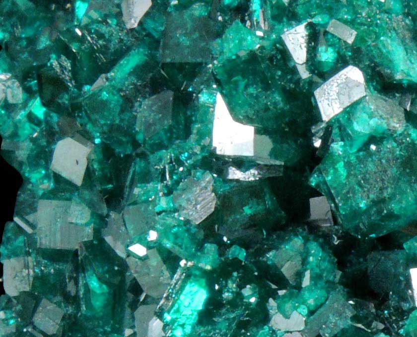 Dioptase on Calcite from Tsumeb Mine, Otavi-Bergland District, Oshikoto, Namibia