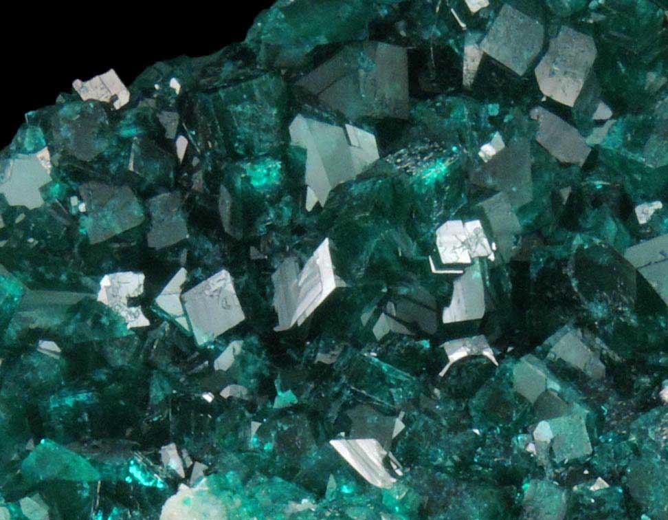 Dioptase on Calcite from Tsumeb Mine, Otavi-Bergland District, Oshikoto, Namibia