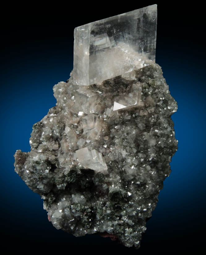 Calcite with Mottramite from Tsumeb Mine, Otavi-Bergland District, Oshikoto, Namibia