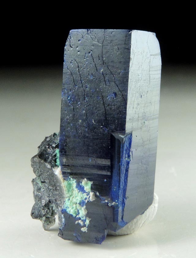 Azurite with Arsentsumebite from Tsumeb Mine, Otavi-Bergland District, Oshikoto, Namibia (Type Locality for Arsentsumebite)