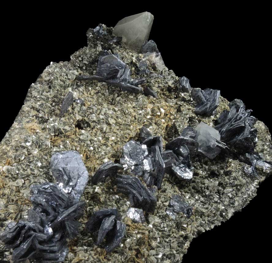 Molybdenite, Fluorite, Quartz, Muscovite from (Piaotang Mine, Xihuashan ore field), (Dayu, Ganzhou, Jiangxi), China